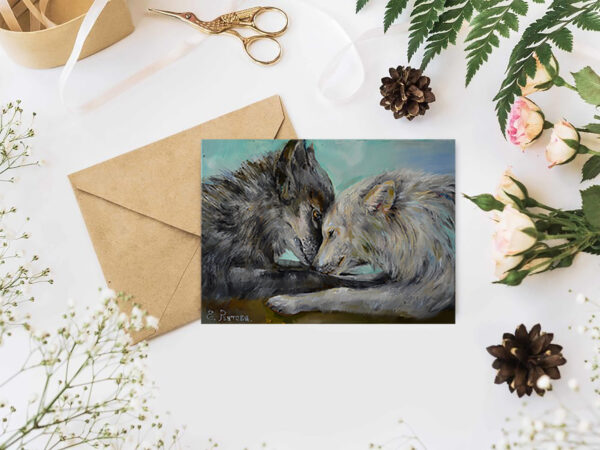 Красивые поздравительные открытки для любви. Волки.