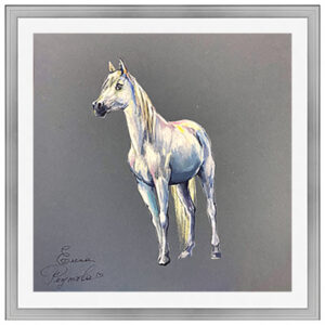 Портрет белого коня.