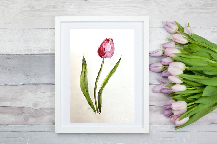Рисуем тюльпан - бесплатный урок рисунка цветка.