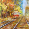 Трамвай и золотая осень.